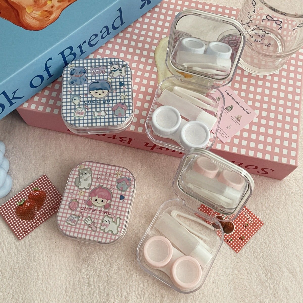 Cool Boy and Cool Girl Colored Contact Lens Case