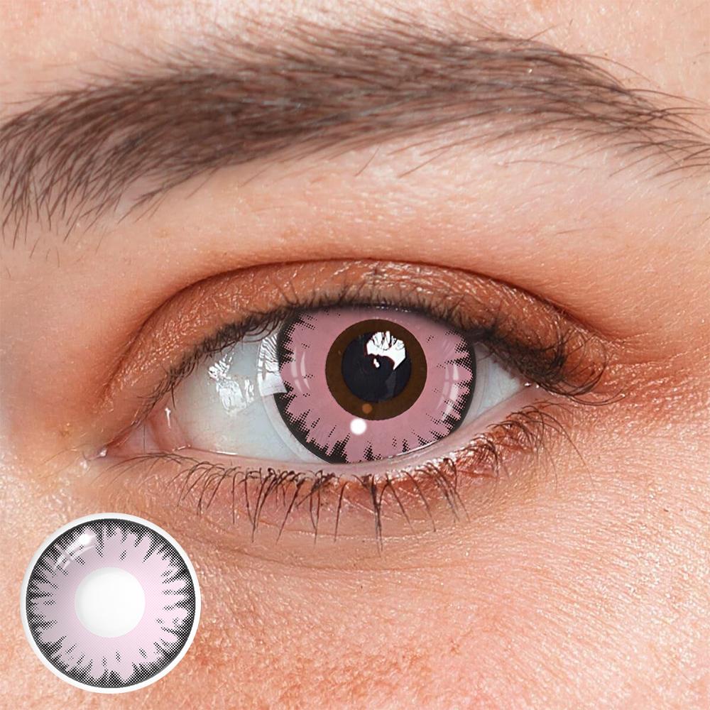 Cosplay Lucifer's Eye Pink Coloured Contact Lenses