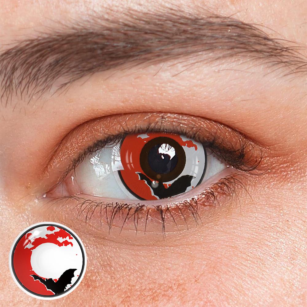 Cosplay Trauma Bat Red Coloured Contact Lenses