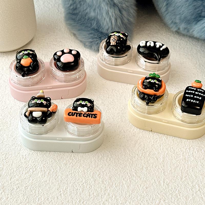 Drawing Cartoon Bear Colored Contact Lens Case