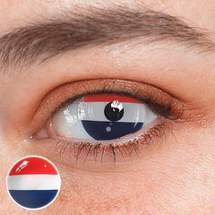 Cosplay France Flag Blue Coloured Contact Lenses