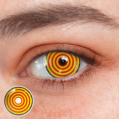 Cosplay Circle Line Red Yellow Coloured Contact Lenses