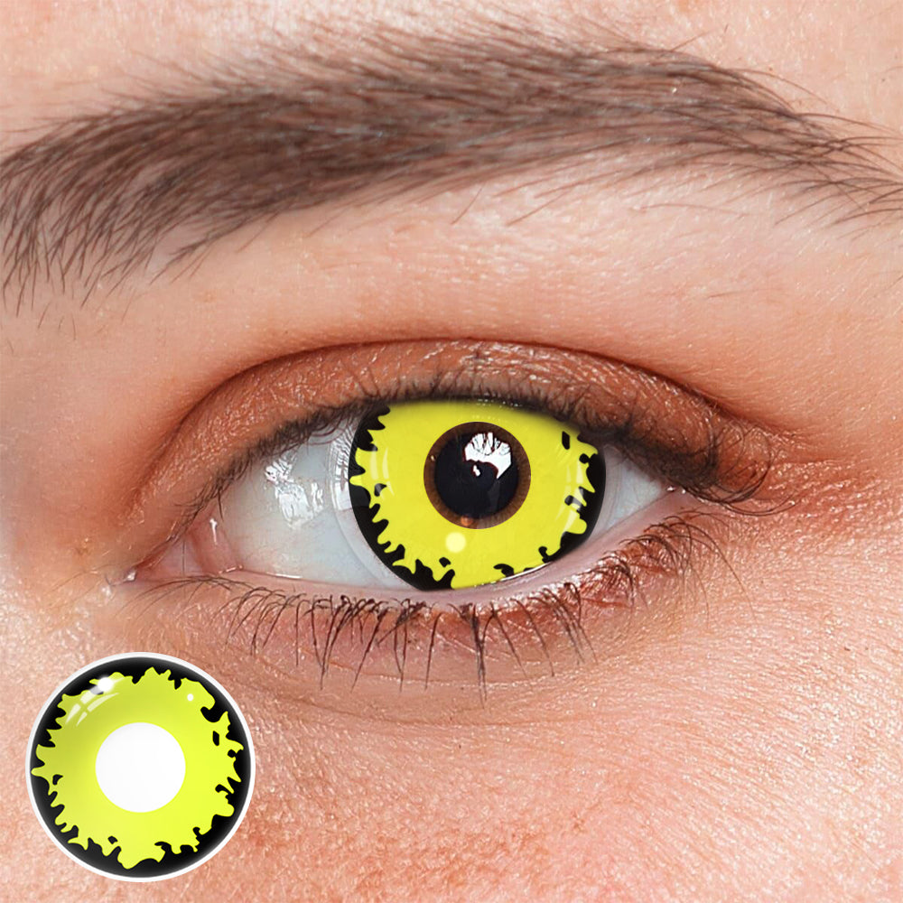 Cosplay Demonlord Mammon Yellow Coloured Contact Lenses